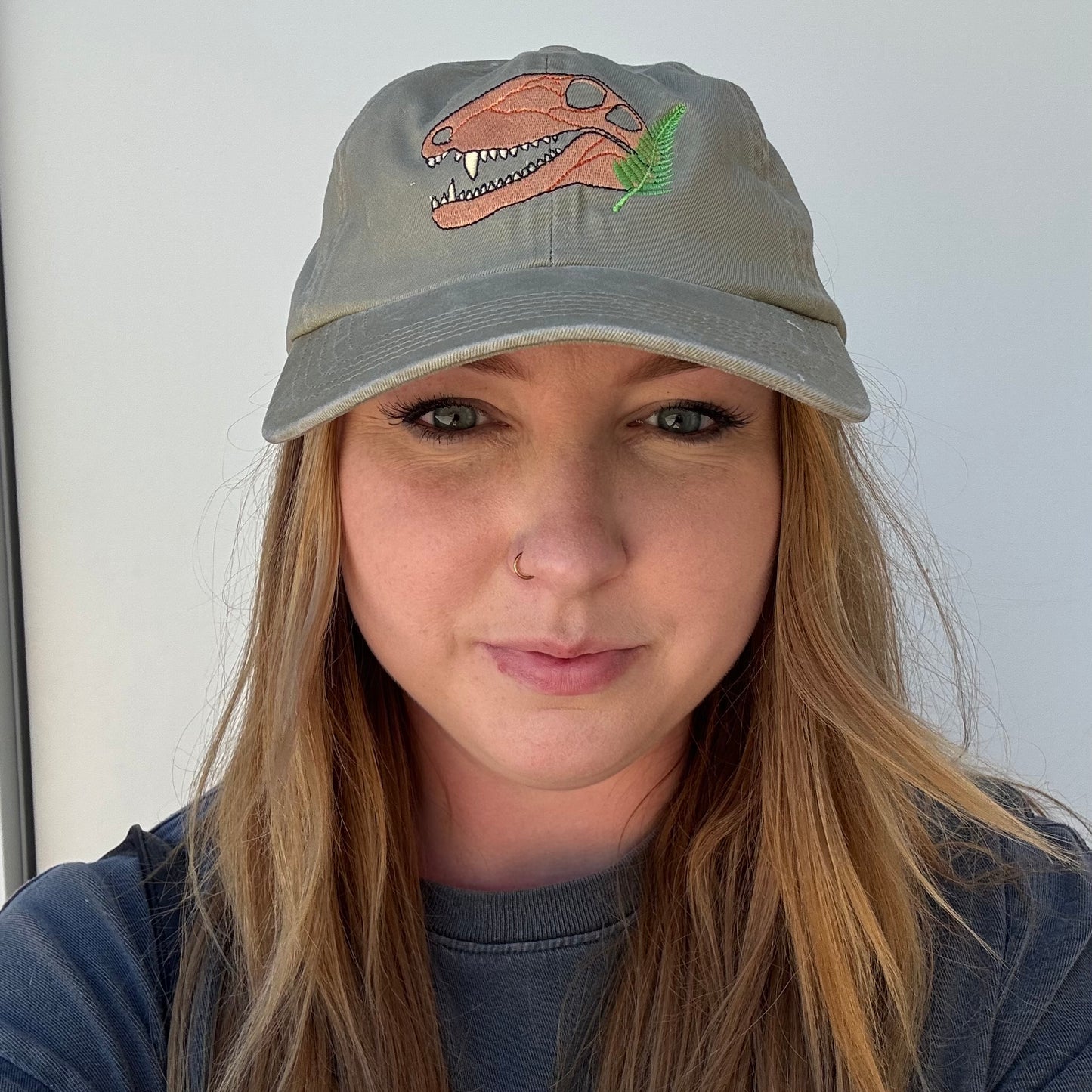 Olive Dimetrodon Skull Dad Hat