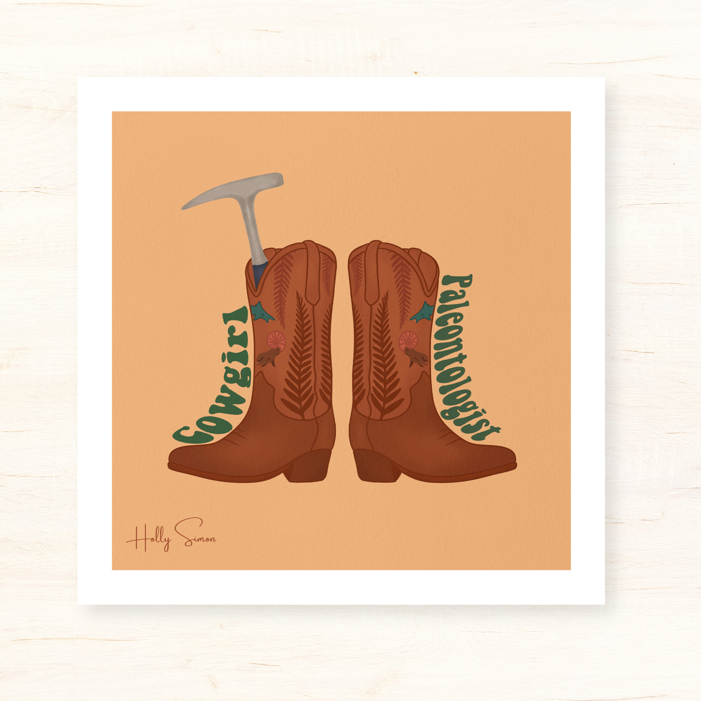 Cowgirl Paleontologist 7.5"x7.5" Print