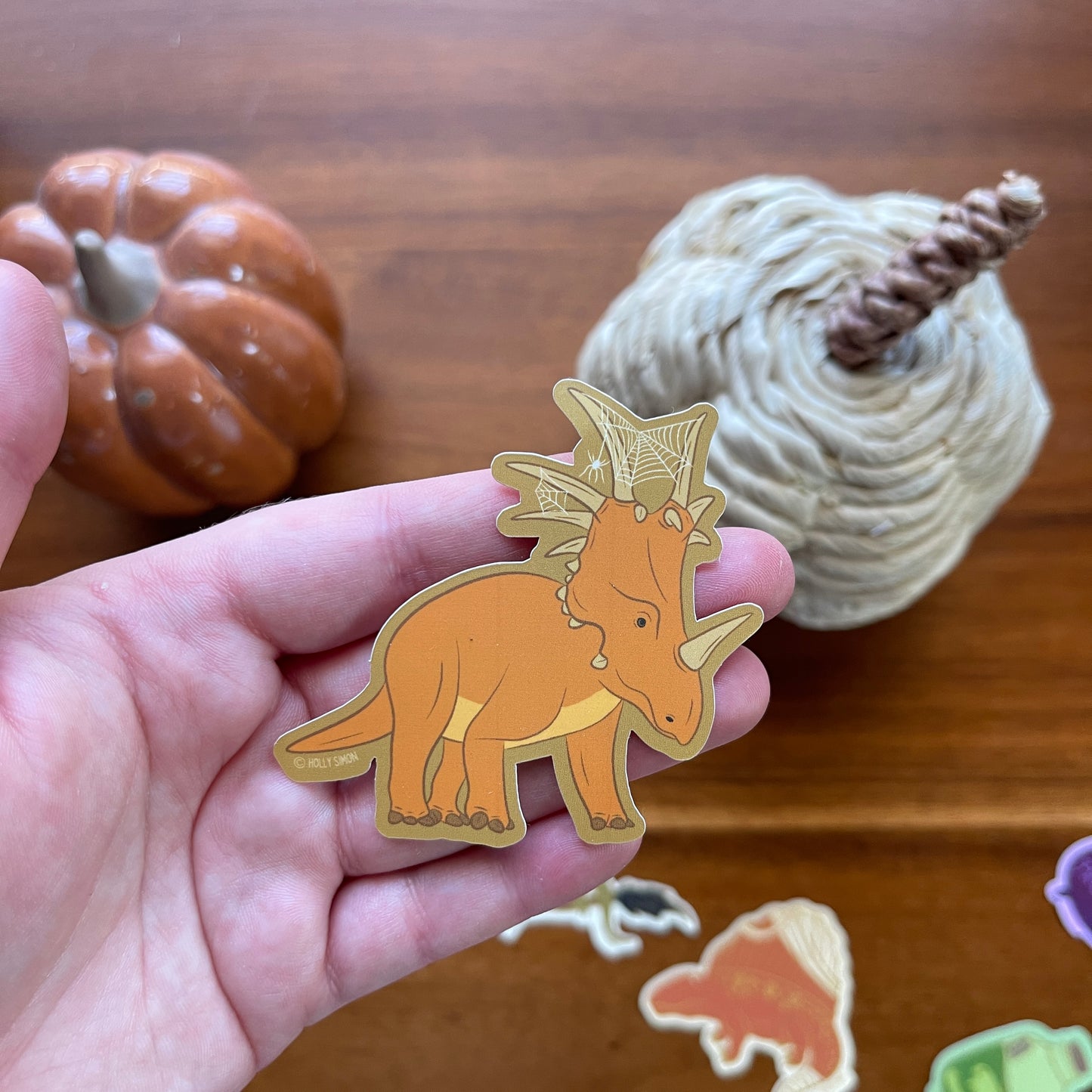Styracosaurus Spiderweb Matte Vinyl Sticker