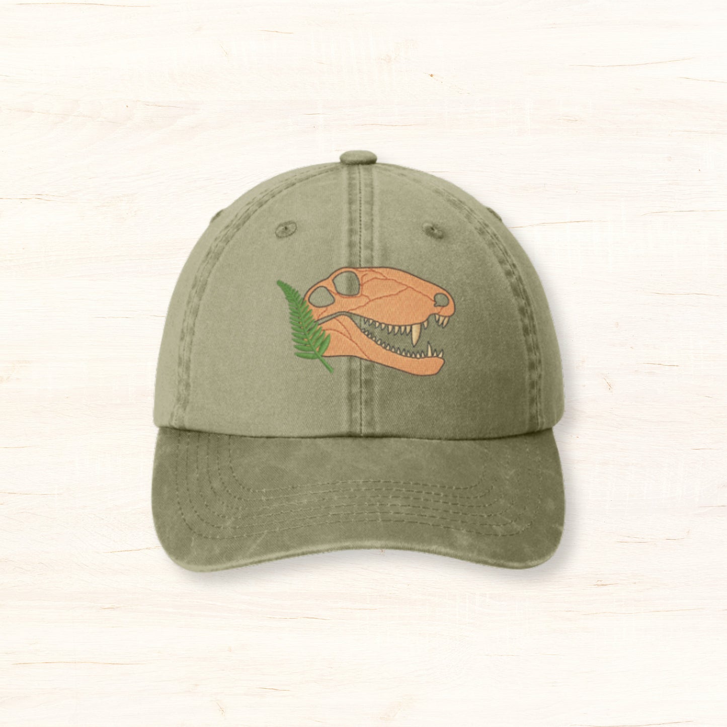 COMING SOON! Olive Dimetrodon Skull Dad Hat