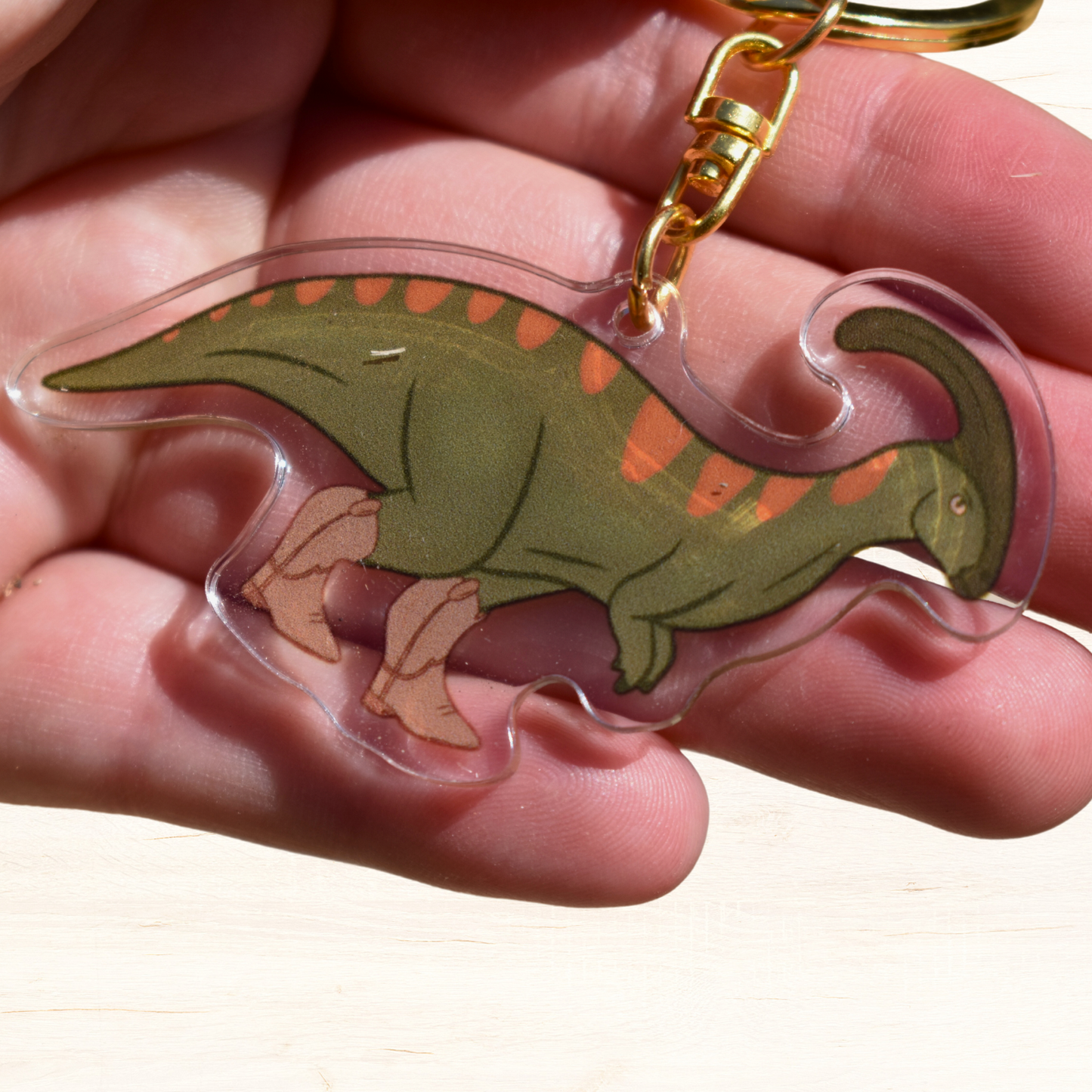 Cowgirl Parasaurolophus Acrylic Keychain