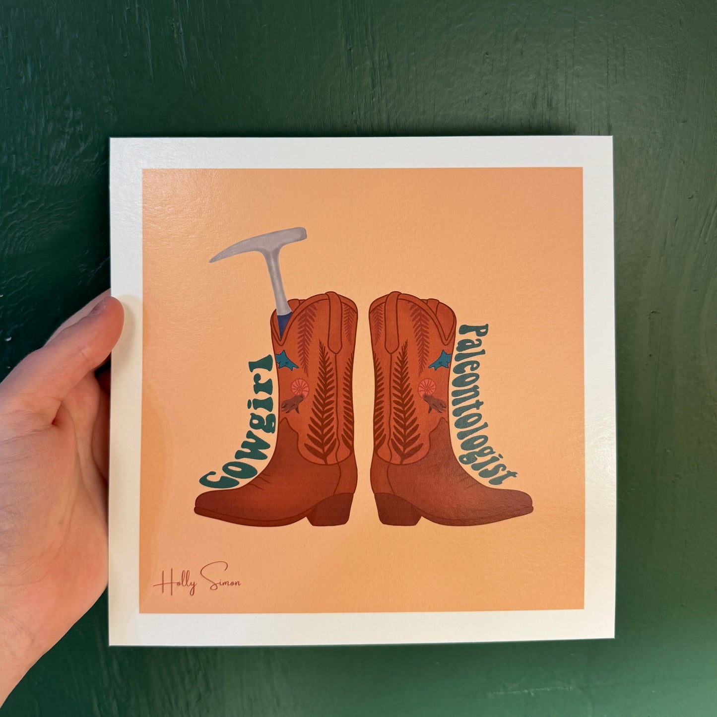 Cowgirl Paleontologist 7.5"x7.5" Print