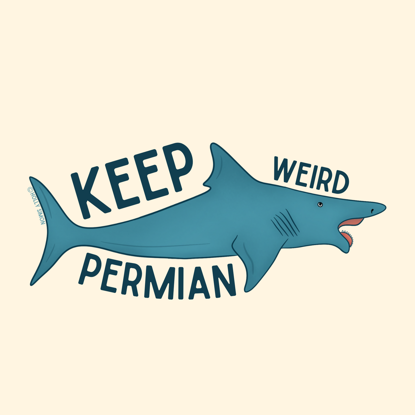 Heliocoprion "Keep Permian Weird" Sticker