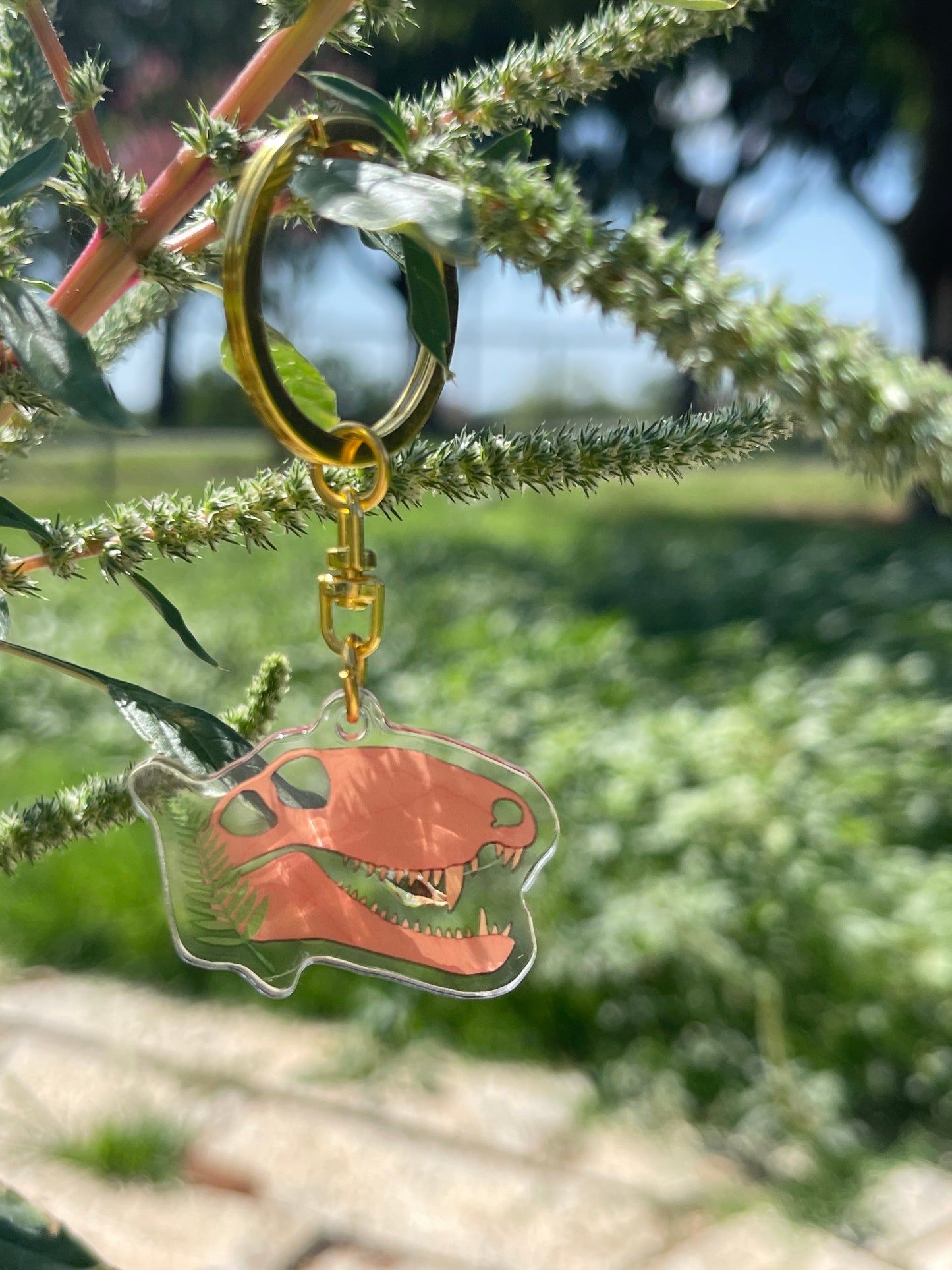 Pink Dimetrodon Acrylic Keychain