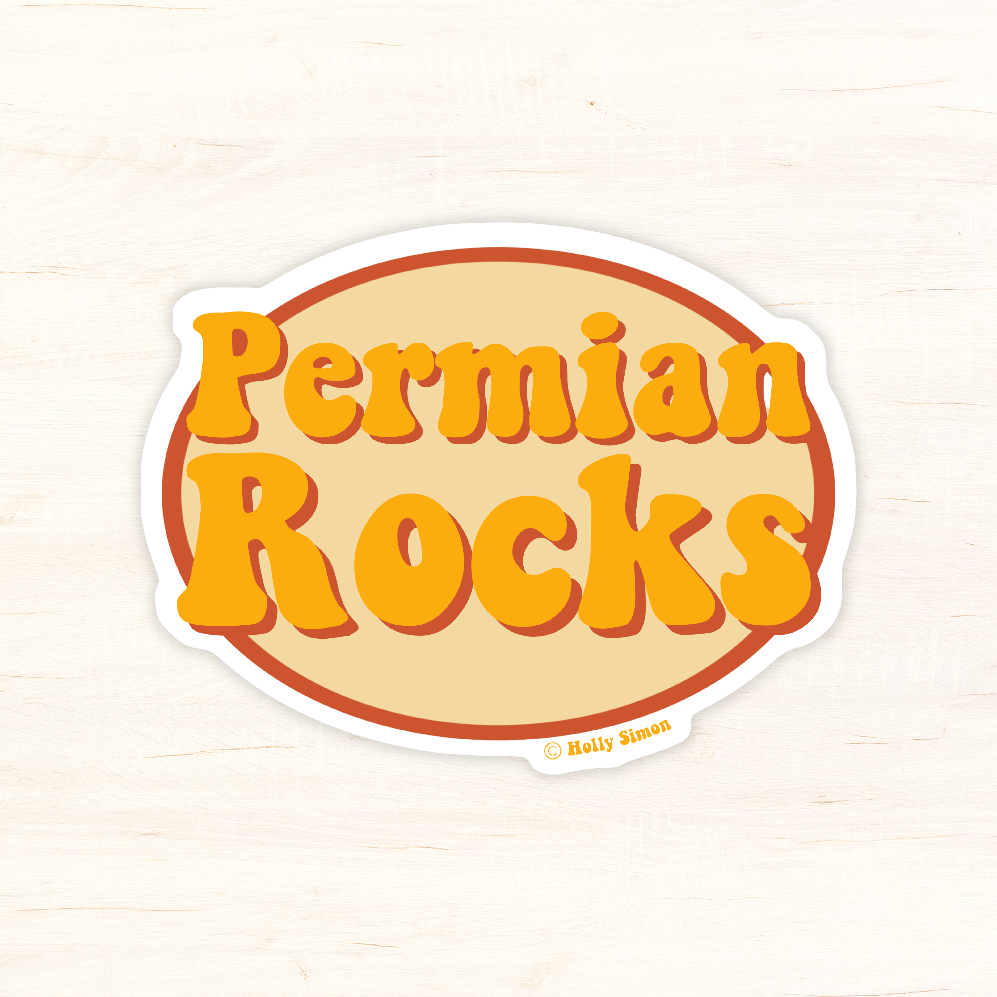 Sticker Freemont Rocks Permian Rocks Round Sticker – Holly Simon
