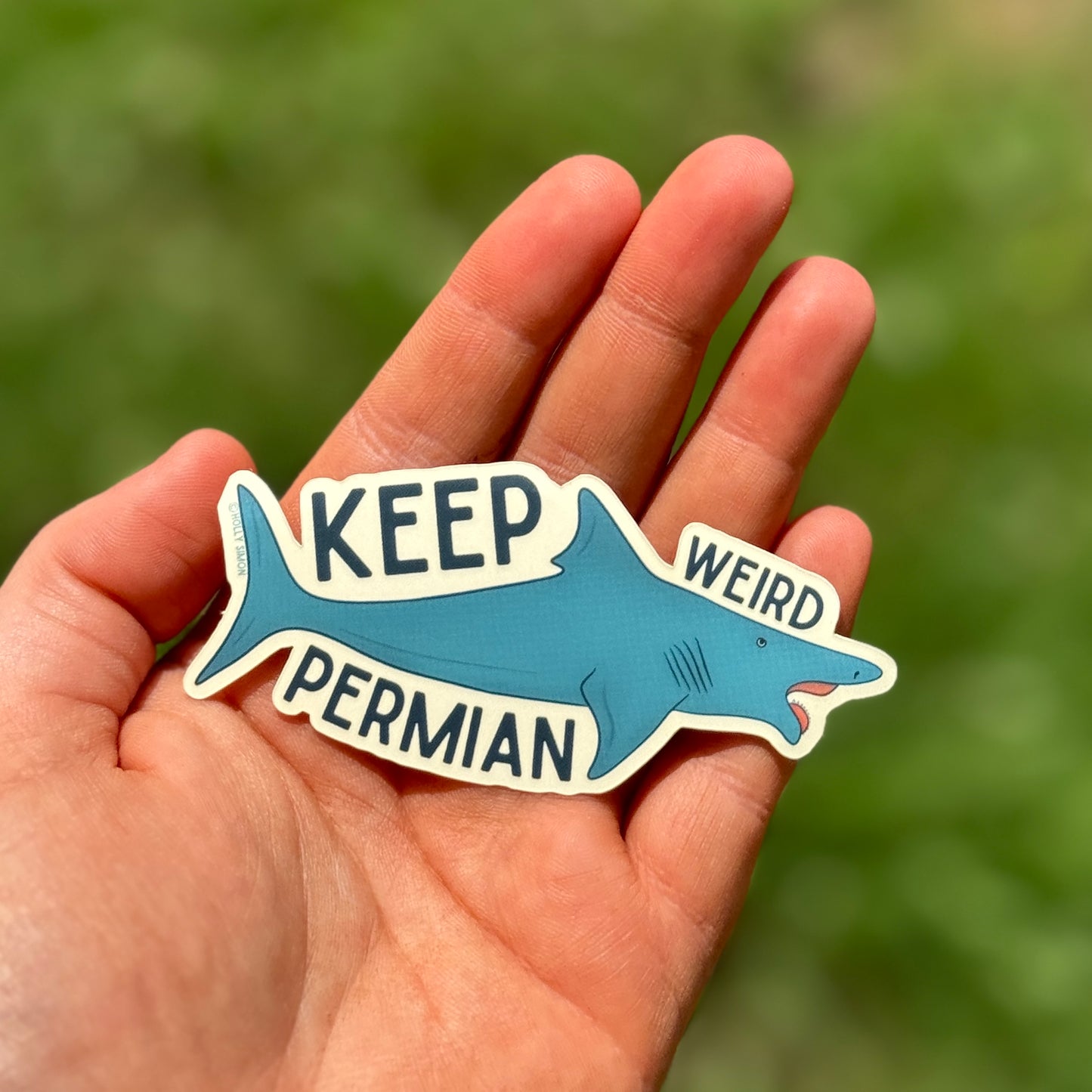 Heliocoprion "Keep Permian Weird" Sticker