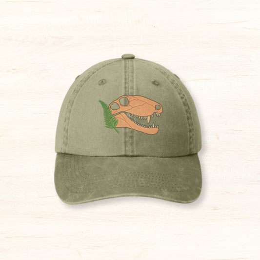 COMING SOON! Olive Dimetrodon Skull Dad Hat