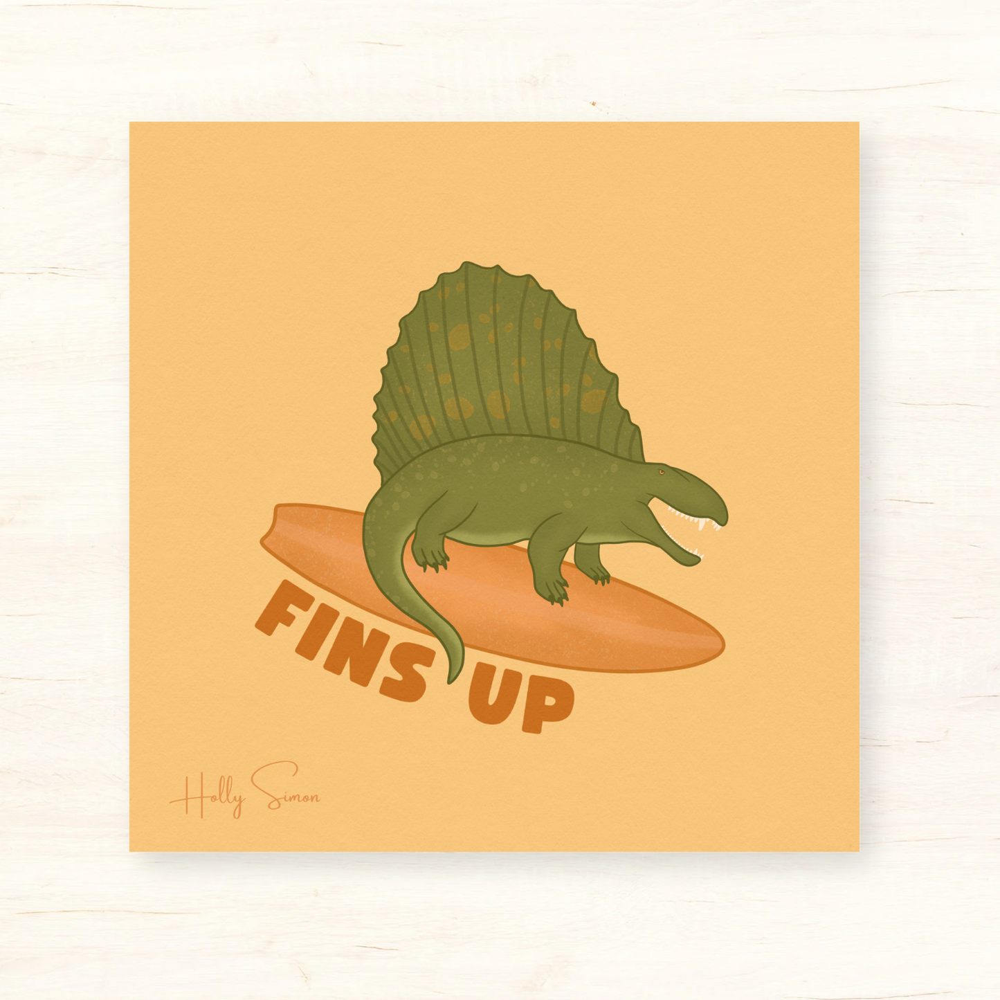 Fins Up Dimetrodon 8”x8” Print