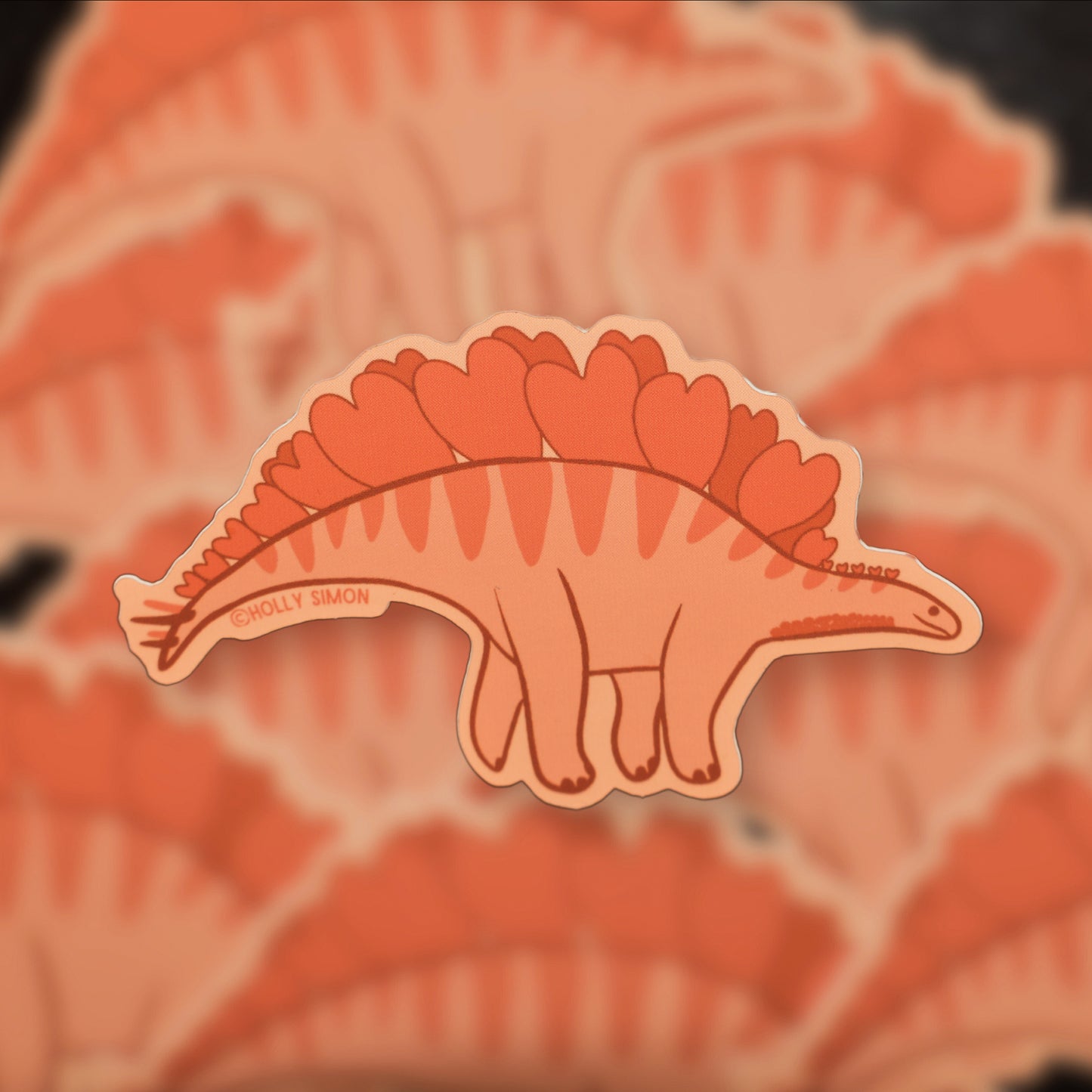 Stegosaurus Valentine's Sticker